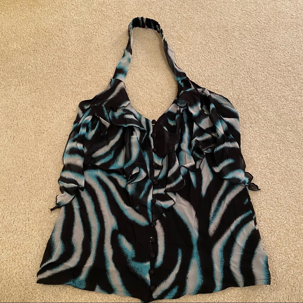 BEBE Halter Neck Flowy Blouse